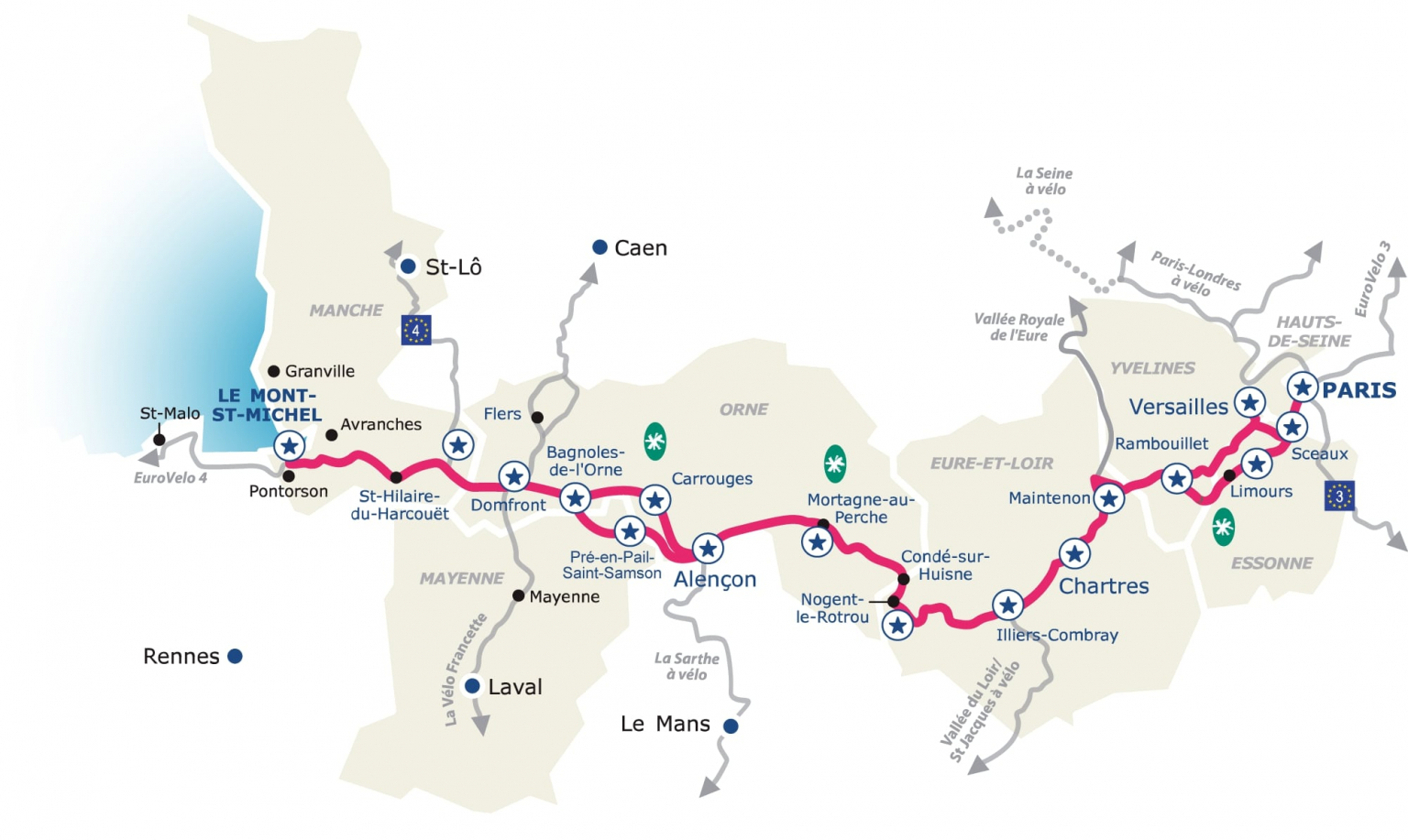 Map of Véloscénie