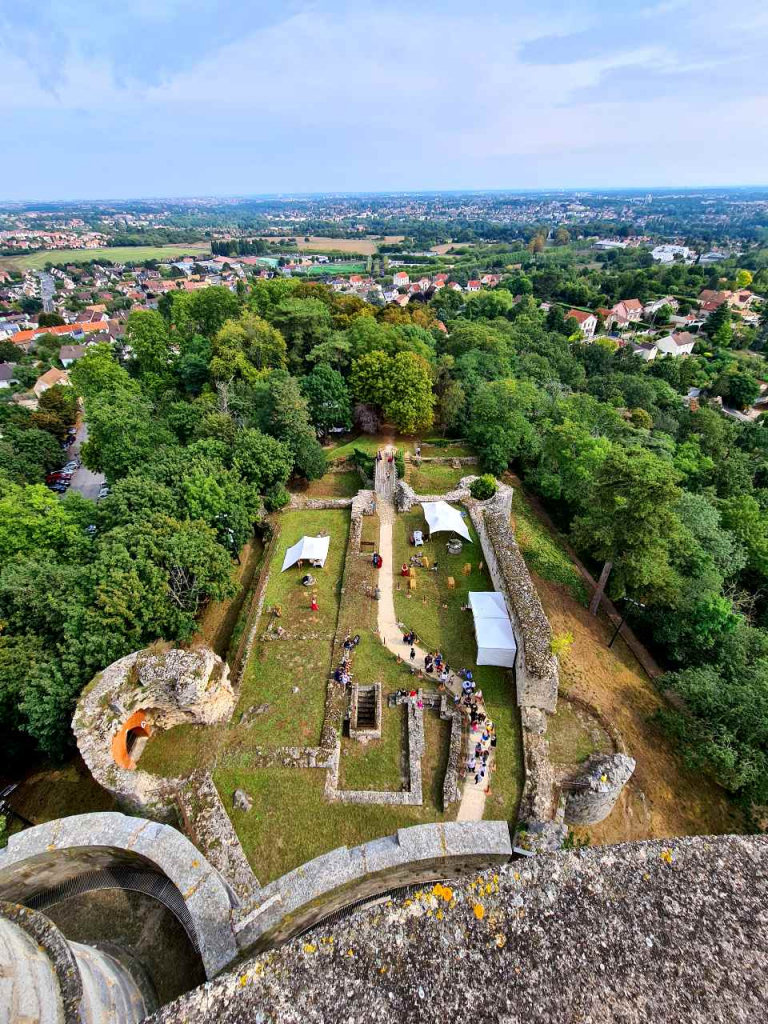 Old chateau of Montlhéry, view from the top of the tower