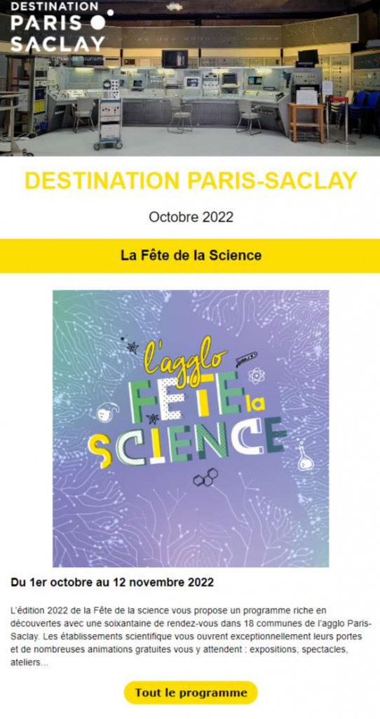 Newsletter Destination Paris-Saclay