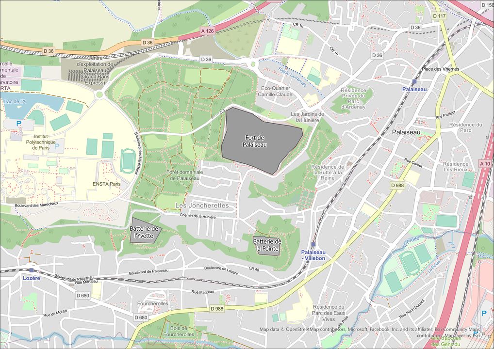 Schéma du Fort de Palaiseau et de ses Batteries - Destination Paris-Saclay