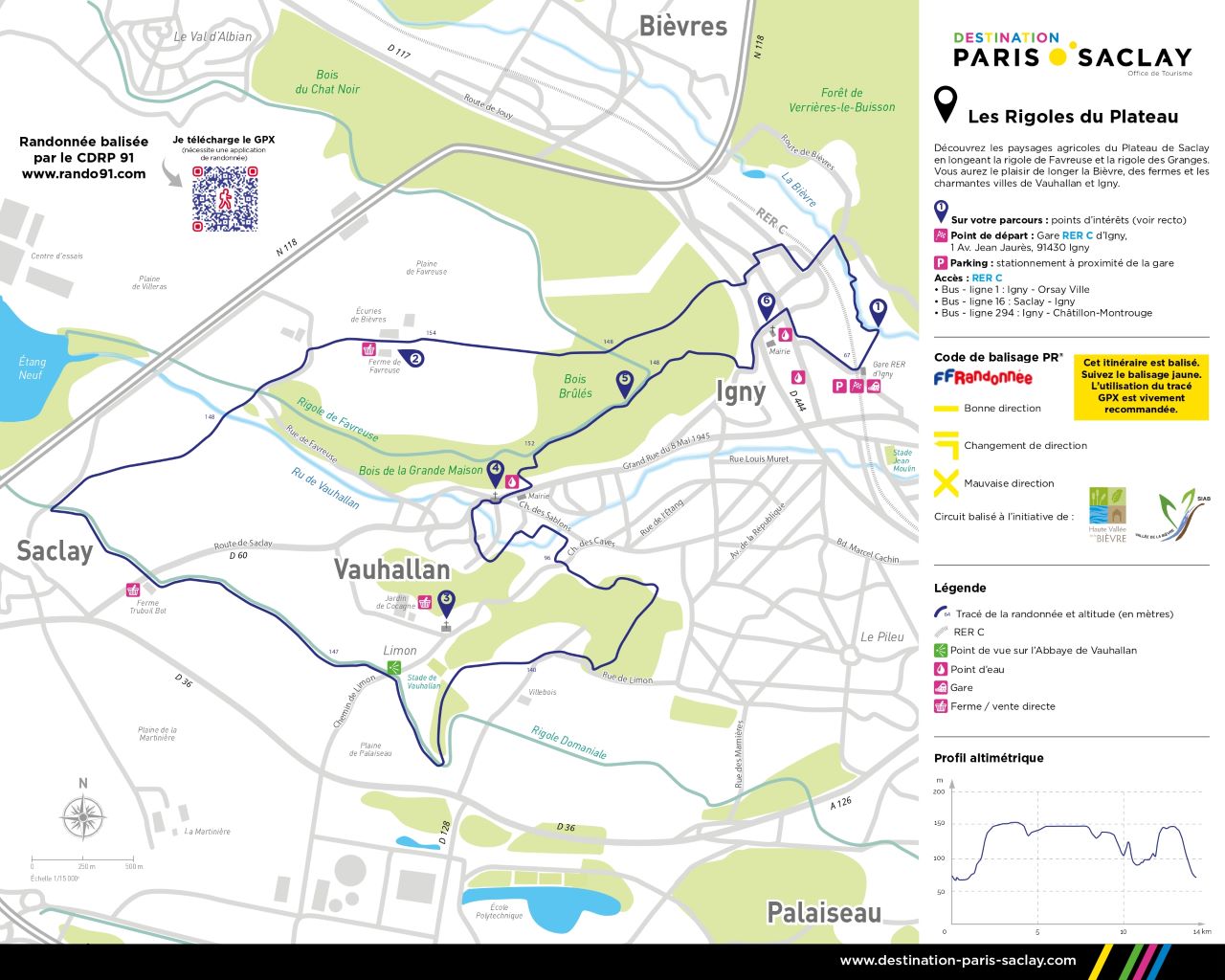 Carte de randonnée - Les rigoles du plateau