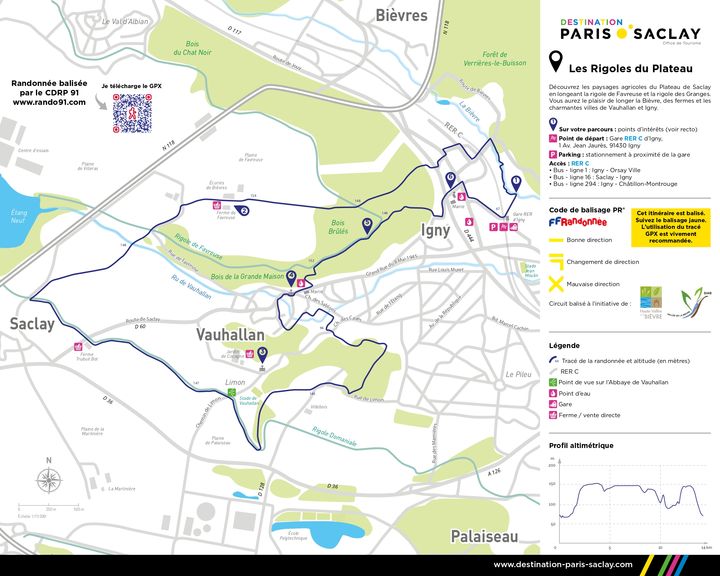 Carte de randonnée - Les rigoles du plateau