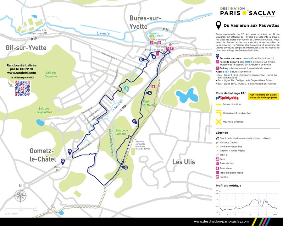 Carte de randonnée du Vaularon aux Fauvettes