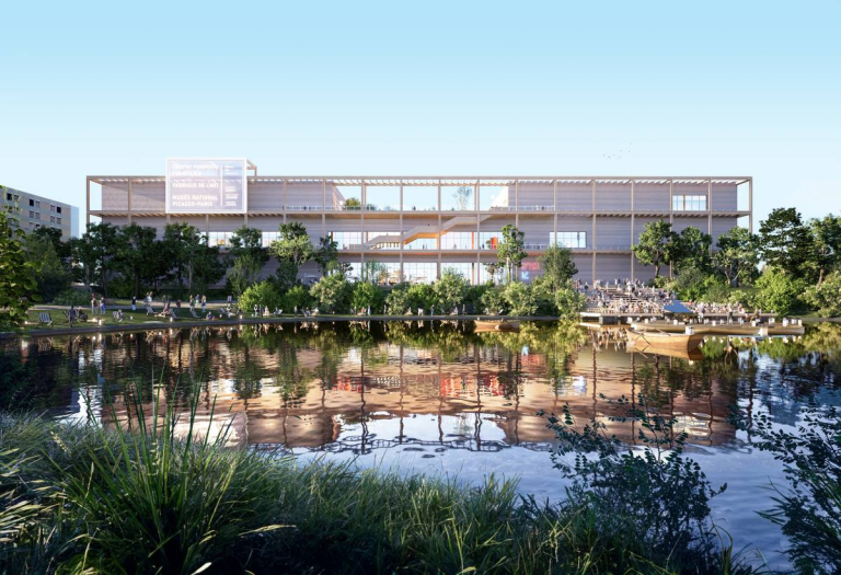 Projet centre pompidou vue depuis le lac