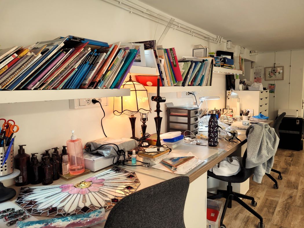 Atelier vitrail avec Arielle M